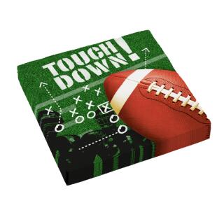 40-teiliges Party-Set - Football touchdown Teller Becher Servietten + Trinkhalme für 8 Personen