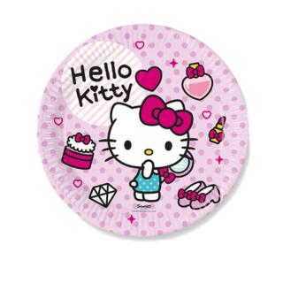 44- teiliges Party-Set Hello Kitty Teller Becher Servietten Trinkhalme für 8 Kinder