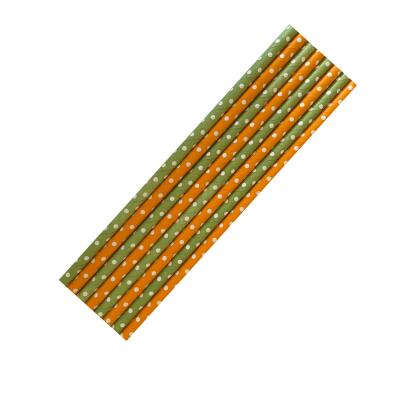 8 Papiertrinkhalme  specialgreen-weiß und orange-weiß gepunktet