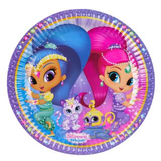 44-teiliges Party-Set Shimmer und Shine - Teller Becher Servietten Trinkhalme  für 8 Kinder