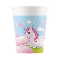 44-teiliges Party-Set Einhorn - Unicorn - Teller Becher Servietten Trinkhalme für 8 Kinder