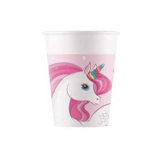 Pappbecher Einhorn Rainbow Colors  8 Stück