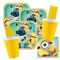 64-teiliges Party-Set Minions - Teller Becher Servietten...