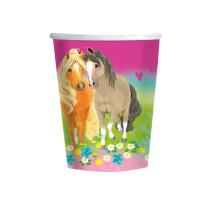 68-teiliges Party-Set Pferde - Pretty Pony - Teller Becher Servietten Trinkhalme für 16 Kinder