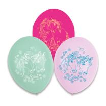 67-teiliges Party-Set Pferde - Pretty Pony - Teller Becher Servietten Ballons Einladungen Tüten Girlande Trinkhalme für 8 Kinder
