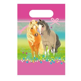 67-teiliges Party-Set Pferde - Pretty Pony - Teller Becher Servietten Ballons Einladungen Tüten Girlande Trinkhalme für 8 Kinder