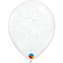 Latexballon Verschlungene Herzen transparent