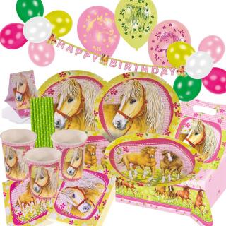 78-teiliges Party-Set Pferde - Charming Horses - für 6 - 8 Kinder