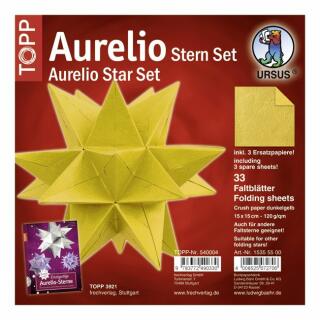 Aurelio Stern Set Faltblätter 15 x 15 cm - Crush paper dunkelgelb (00)