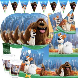 64- teiliges Party-Set - Secret Life of Pets für 6 - 8 Kinder