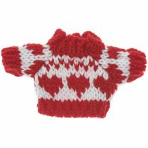 Miniatur Strickpullover rot-weiß