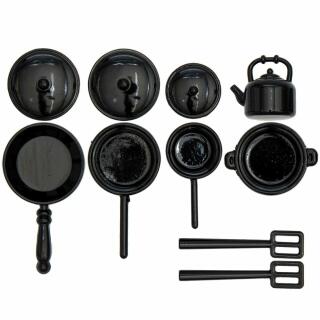 Miniatur Kochuntensilien premium, 7-teilig - schwarz