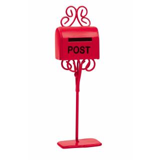 Miniatur Mailbox/Briefkasten Metall rot 11 cm