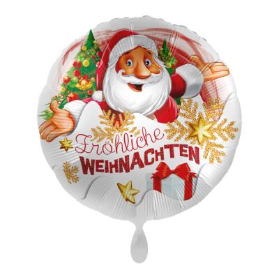Folienballon 43 cm - Fröhliche Weihnachten Weihnachtsmann