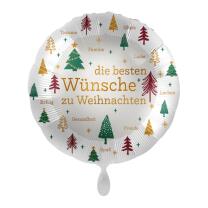 Folienballon 43 cm - Die besten Wünsche zu Weihnachten