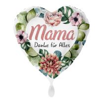 Folienballon Herz - Mama  Danke für Alles, 43 cm