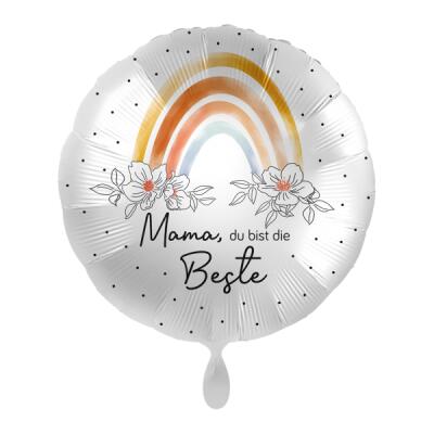 Folienballon - Mama, du bist die Beste - Regenbogen, 43 cm