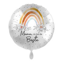 Folienballon - Mama, du bist die Beste - Regenbogen, 43 cm