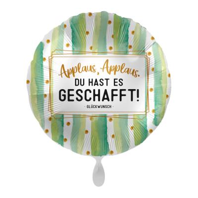 Folienballon - Applaus, Applaus. Du hast es geschafft! Glückwunsch, 43 cm