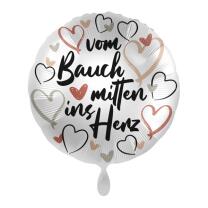 Folienballon 43 cm - Geburt - vom Bauch mitten ins Herz