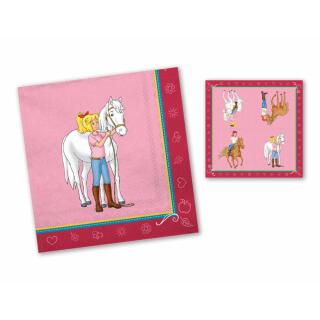 48-teiliges Party-Set - Bibi und Tina - Teller Namensaufkleber Servietten Trinkhalme  für 8 Kinder