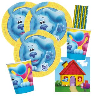 40-teiliges Party-Set Blues Clues - Teller  Becher Servietten Papiertrinkhalme für 8 Kinder