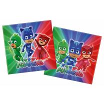 44-teiliges Party-Set PJ Mask Pyjamahelden - Teller Becher Servietten Trinkhalme für 8 Kinder
