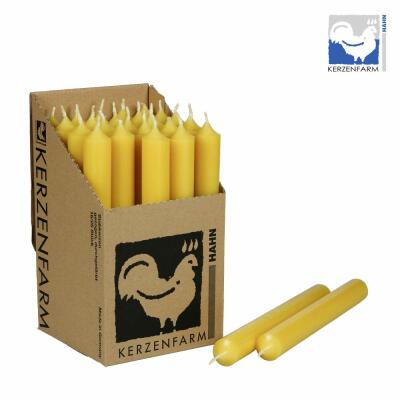 Stabkerze 180 x 22 mm - durchgefärbt - Made in Germany 02 pastellgelb 1