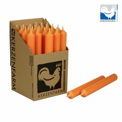 Stabkerze 180 x 22 mm - durchgefärbt - Made in Germany 17 mandarin 1