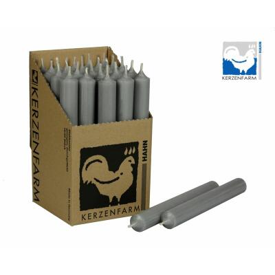 Stabkerze 180 x 22 mm - durchgefärbt - Made in Germany 26 grau 1