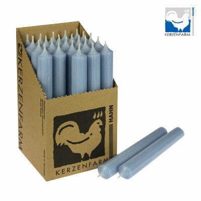Stabkerze 180 x 22 mm - durchgefärbt - Made in Germany 38 taubenblau 1