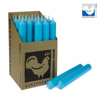 Stabkerze 180 x 22 mm - durchgefärbt - Made in Germany 39 eisblau 1