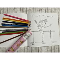 Stiftebox Ballerina  mit 12 Dreikant-Buntstiften