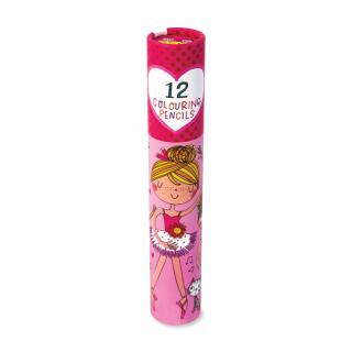 Stiftebox Ballerina  mit 12 Dreikant-Buntstiften
