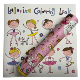 Malbuch und Stiftebox Ballerina mit 12 Dreikant-Buntstiften