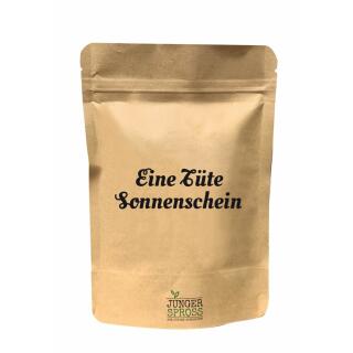 Botschaftsbeutel "Eine Tüte Sonnenschein" Anzuchterde + Samen