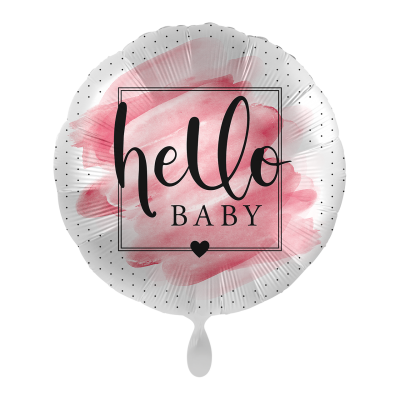 Folienballon 43 cm - Geburt - hello Baby rosa