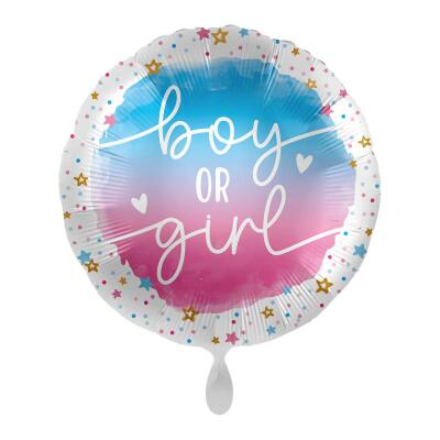 Folienballon 43 cm - Babyparty - boy or girl