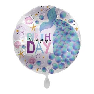 Folienballon 43 cm - Meerjungfrau - happy birthday