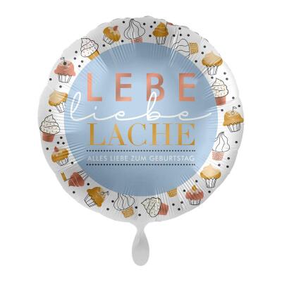 Folienballon 43 cm - lebe - liebe - lache - Alles Liebe zum Geburtstag