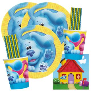 64-teiliges Party-Set Blues Clues - Blau oder schlau für 16 Kinder