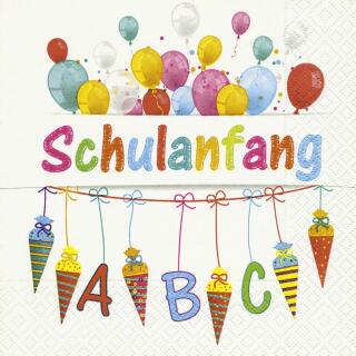 44-teiliges Party-Set Schulanfang -  Teller Becher Servietten Trinkhalme für 8 Personen