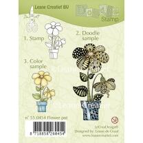 Leane Creatief clear doodle stamp - Blumentopf (55.0454)