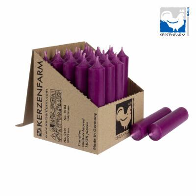 Stabkerze 100 x 22 mm - durchgefärbt - Made in Germany 22 aubergine 1 Stück