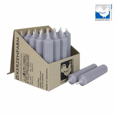 Stabkerze 100 x 22 mm - durchgefärbt - Made in Germany 26 grau 1 Stück