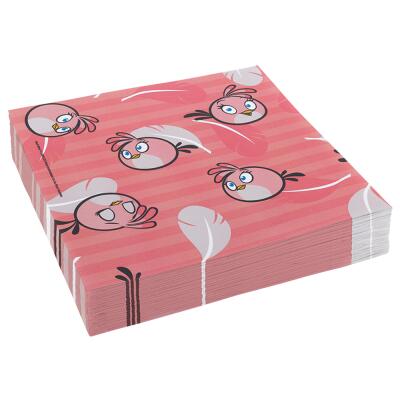 Servietten Angry Birds pink, 20 Stück