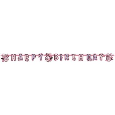 Girlande  Angry Birds pink, 1,8 m