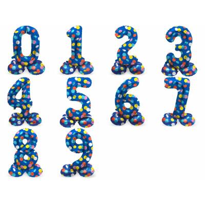 stehender Folienballon Zahl - Zahlenballon - Colorful Dots - Auswahl