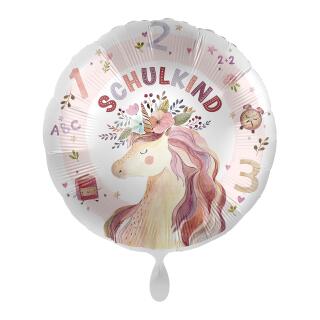 Folienballon 43 cm - Einhorn - Schulkind