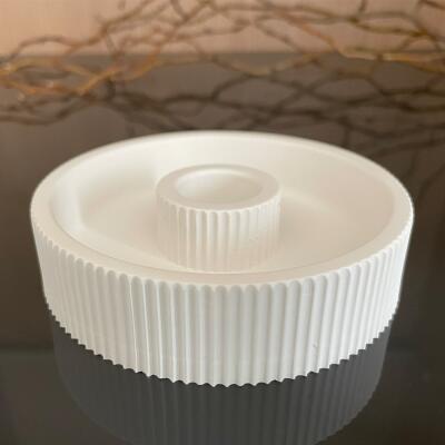 Kerzenhalter geriffelt 10 cm - handmade